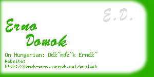 erno domok business card